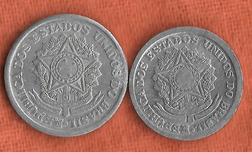 Brasil Dos Moneda 2 Y 1 Cruzeiros 1961 - 1959 Imperdible !!!