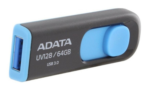 Imagen 2 de 10 de Pendrive 64gb Usb 3.0 Adata Uv128 Pc Tv Tablet Azul