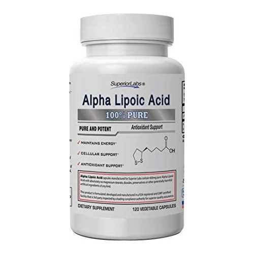 Acido Alfa Lipoico Ala 600mg 100% Puro Superior Labs 120 Cap