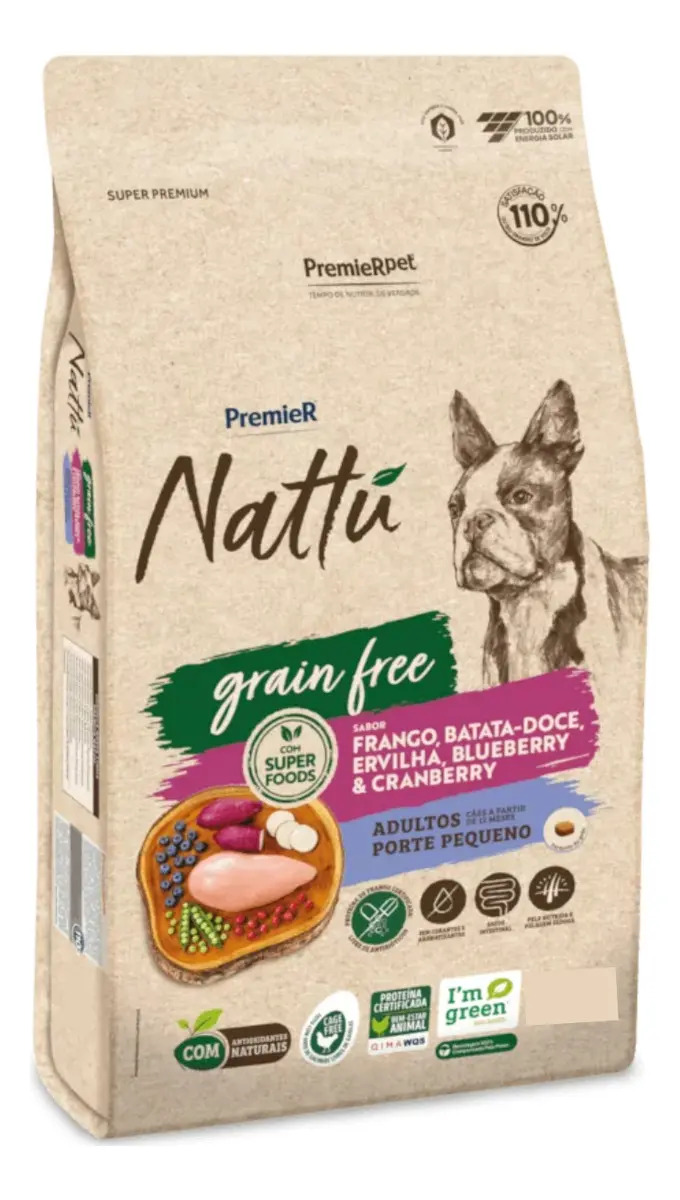 Premier Nattu Grain Free Ração Cães Pequenos Frango 10,1kg