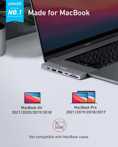 Hub Usb C Anker 7 En 2 Para Macbook Con Suministro De Alimen