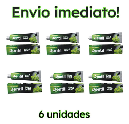 Creme Dental Menta Xilitol Vegano Sem FlĂșor Kit C/6 70g