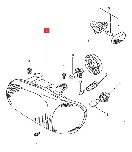 Semioptica Izq.  Suzuki Alto 800 2002-13