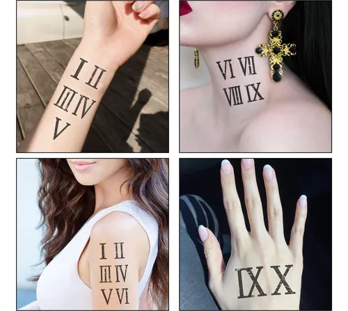 Dopetattoo Números Romanos Números De Tatuajes Temporales -