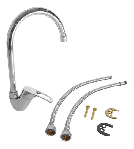 Canilla Griferia Monocomando De Cocina Mesada Pico Cisne Acabado