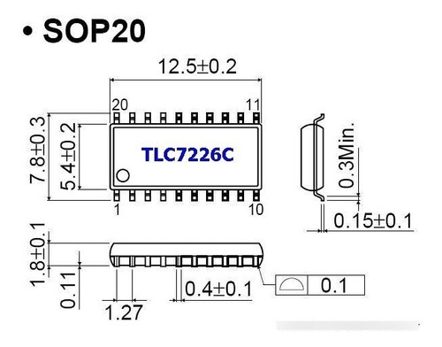 Tlc7226 Sop20 4 D/a  8bit Digital To Analog Conversor Texas