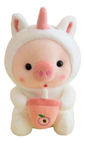 Peluche Chanchito Con Disfraz De Chancho Rosado Kawaii