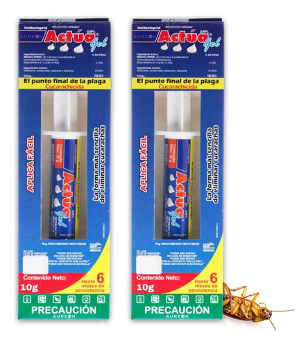 Actua 10gr 2pz Insecticida Cebo Gel Mata Cucarachas Chimenes