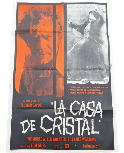 Poster Afiche Cine Antiguo La Casa De Cristal Vic Morrow *