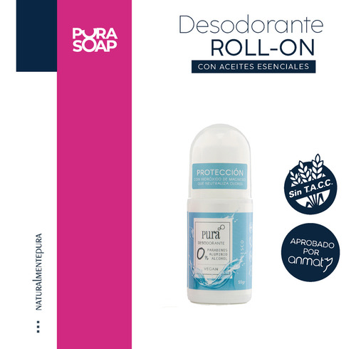 Desodorante Natural Sin Alcohol Ni Aluminio Aqua y Floral X2