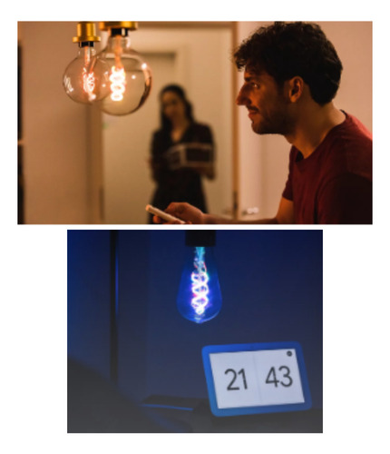 Pack Focos Filamentos Edison + Globe E27 Wifi Rgb Ledvance