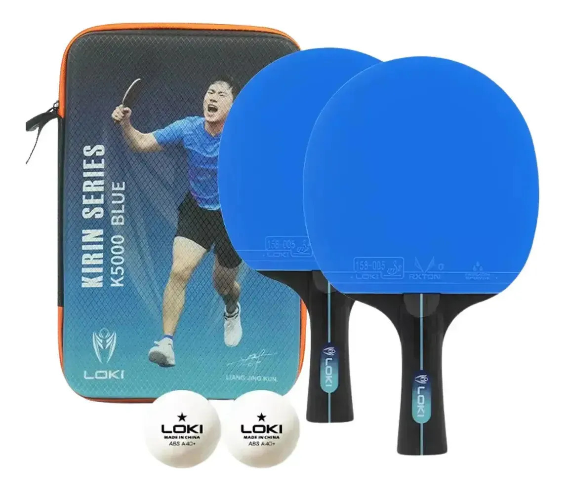 kit 2 Raquete Tênis De Mesa Profissional K5000 Ping Pong Loki case estojo aprovada itt