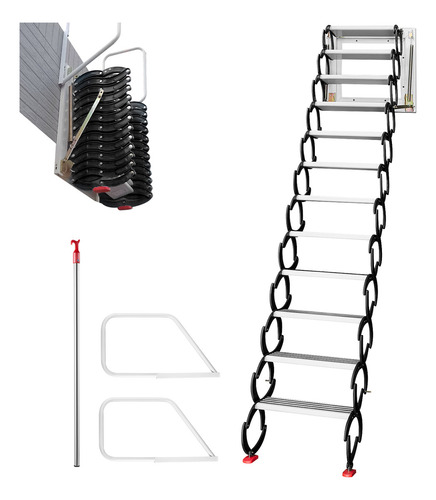 Vevor 3m Escalera Telescópica Retráctil Plegable Portátil Color Negro