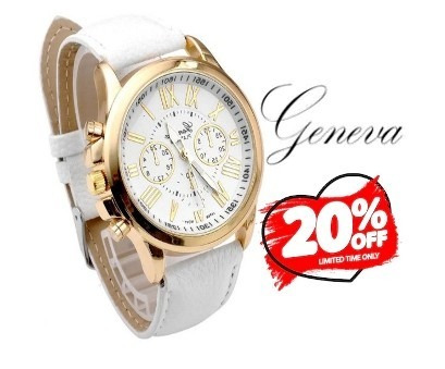 Relógio Feminino Geneva Pulseira Em Couro