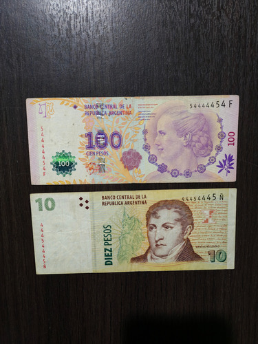 Lote Billetes Binumerales Circulados (Usado)