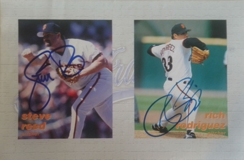 Steve Reed & Rich Rodriguez Signed Baseball Magazine Photo 