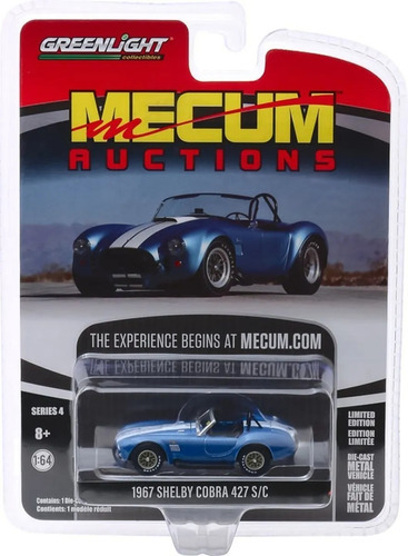 Greenlight Mecum Auctions 1967 Shelby Cobra 427 S/c Series 4 Color Azul