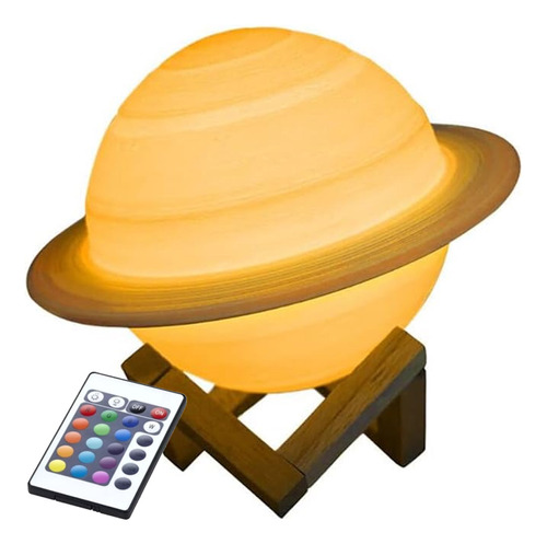 Lámpara Nocturna En Forma De Saturno Con Luz Led De Colores Color de la estructura Marrón claro