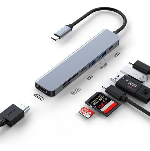 Igni Adaptador Multipuerto Usb-c 7 En 1, Carga Usb-c A Hdmi 