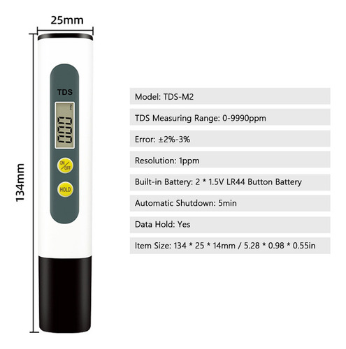 A Medidor Digital Tds: Medidor De Agua Portátil For Varios