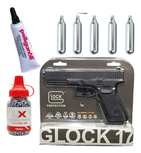 Pistola Gen 3 Glock 17 4.5mm Paq 4pz Blowback Co2 Xchws P