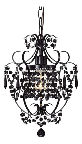 Lámpara De Araña Negra De Casa Antigua, Lámpara De Cristal P