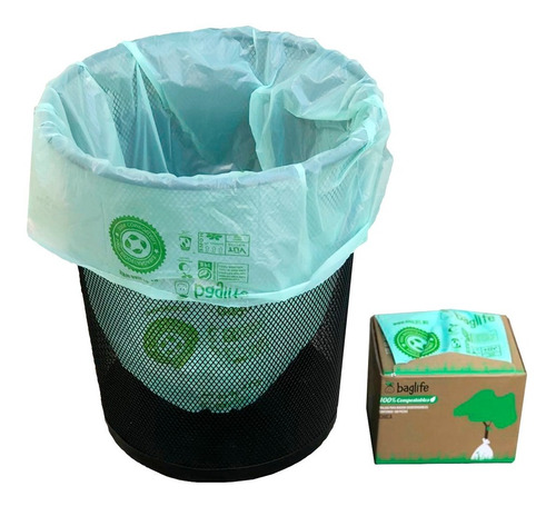 400 Bolsas Ch. 100% Compostables 43x45cm Baglife Certificada