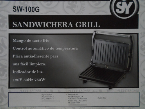 Sandwichera Grill Electrica Sujoya