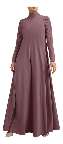 Vestido F De Talla Grande Para Mujer, Cuello Alto, Color Lis