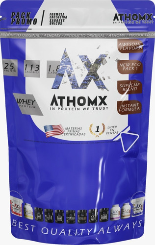Whey Protein Athomx 80% 1kg Proteína Suero Premium Doy Pack