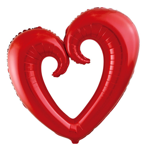 Balão Metalizado Coração Vazado Vermelho 80cm