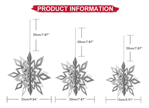 Decoraciones Navideñas De Copos De Nieve En 3d, 18 Piezas, I
