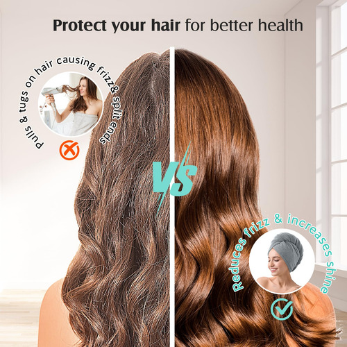 Toalla De Microfibra For Cabello Largo Y Rizado For Mujer,