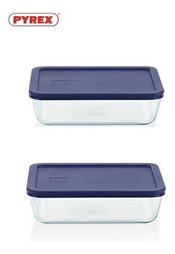 Pyrex Fuentes (2) Horno Rectangulares Con Tapa Usa