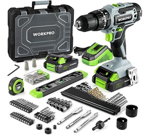 Workpro Juego De Taladro Inalámbrico De 20 V Máximo, Herr.