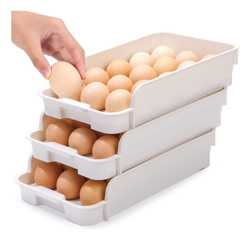 3 Soportes Apilables Para Huevos Para Refrigerador, Contened