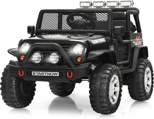 Carro A Batería Jeep 5 Motores 12v Llantas Jebe Pantalla Color Verde Oscuro