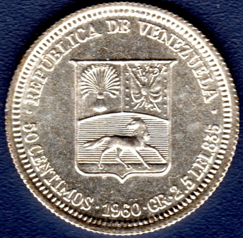 Moneda De Plata Real De 50 Céntimos De 1960