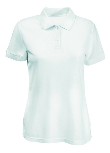 Camiseta Tipo Polo Blanca Para Mujer 220 Gramos Publicitaria