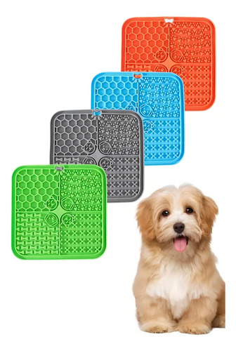 Tapete De Lamber Para Cães Gatos Com Ventosa Pet - Luatek Cor Azul