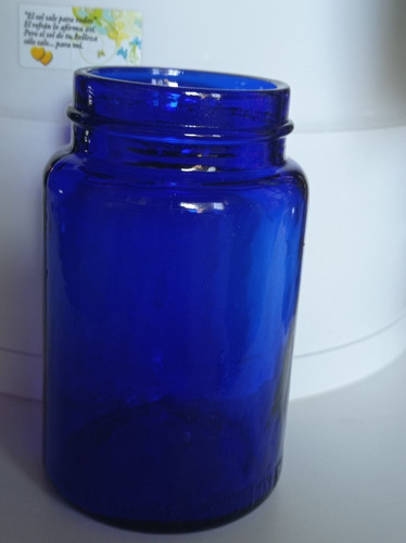 Frasco Antiguo Farmacia Diadermine Francés Azul 