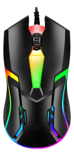 Mouse Gamer Optico Usb 1200 Dpi Com Led Luzes Rgb Para Jogo Trabalho Flatshop S1 Baixo Custo