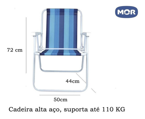 Cadeira Praia E Piscina Mor Polietileno Aco 2002 Azul