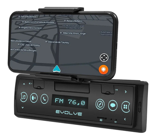 Som Mp3 Player 1din Usb Evolve Connect Multilaser Bluetooth