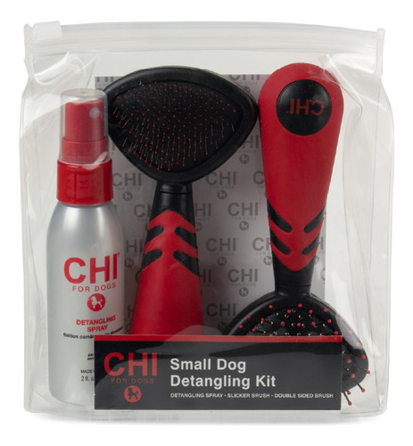 Chi Kit Desenredante Para Perro Pequeño Spray + Cepillos 3pz