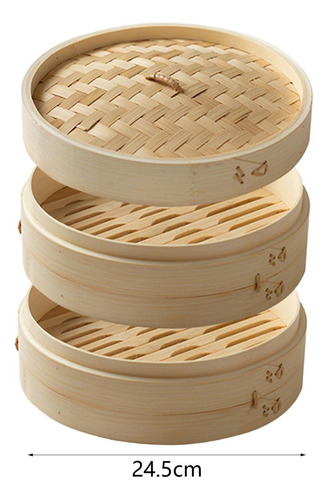 Cesta Vaporera De Bambú Sum & Diámetro 25,4 Cm 2 Niveles