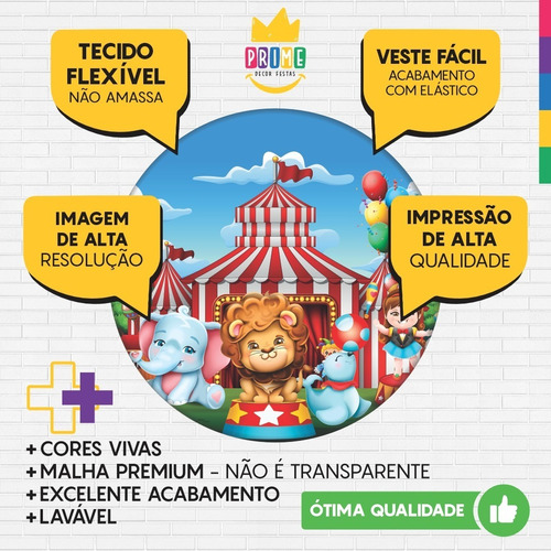 Trio Capa Cilindro + Painel Redondo Circo Cut Veste Fácil