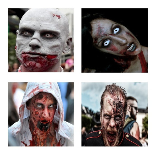 Pupilentes Zombie Blancos Cosplay Monstruo Fiesta Halloween