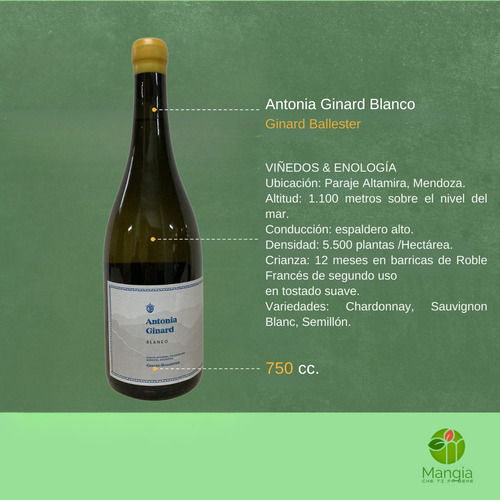 Vino Antonia Ginard Blanco Ginard Ballester De 750cc. X 6 Un