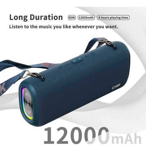 Caixa De Som Portátil Bluetooth Subwoofer Oek 60w Boombox